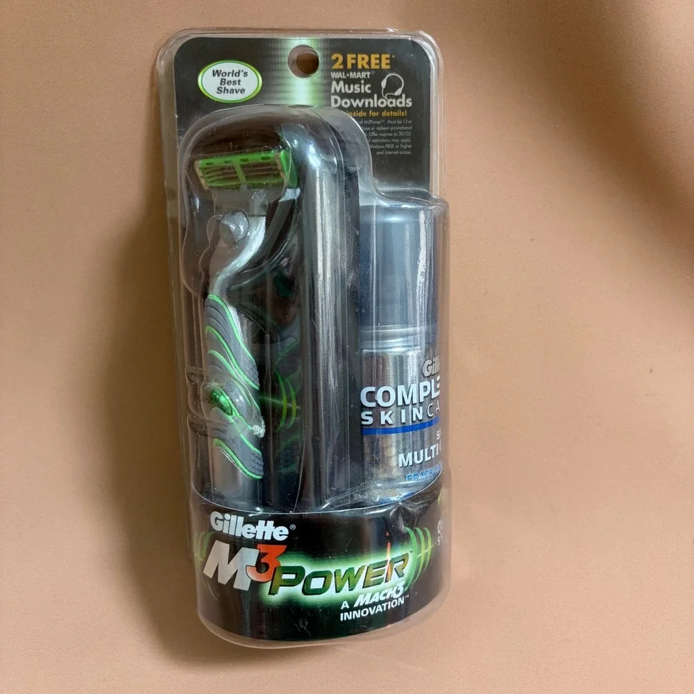 Gillette M3 Power Mach3 Innovation Razor Set Gel Vintage‎ 2004 New Sealed Rare